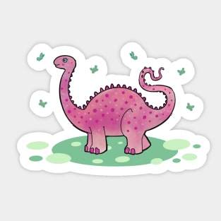 cute pink dinosaur Sticker